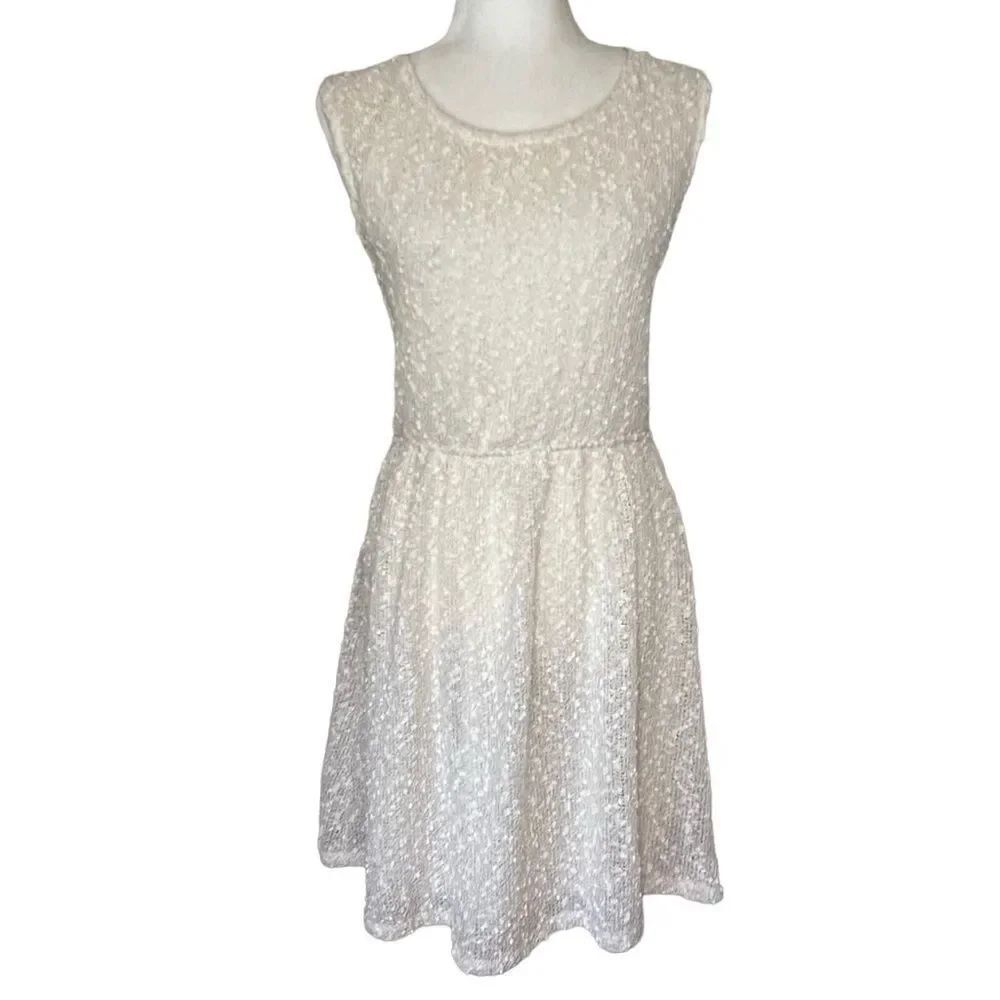 Impeccable Pig Sleeveless Cream and Gold Dress w/Back Cut Out. Sz L. Great Cond